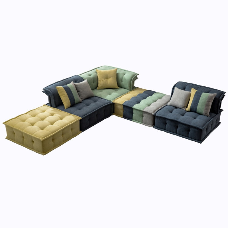 Lixra Multicolor L-Shaped Modular Sectional Sofa