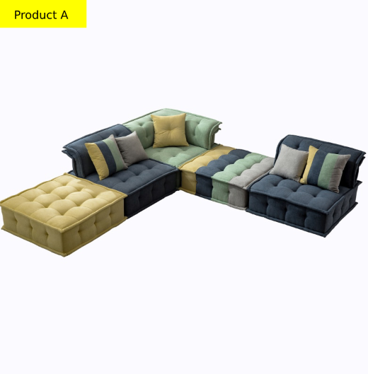 Lixra Multicolor L-Shaped Modular Sectional Sofa