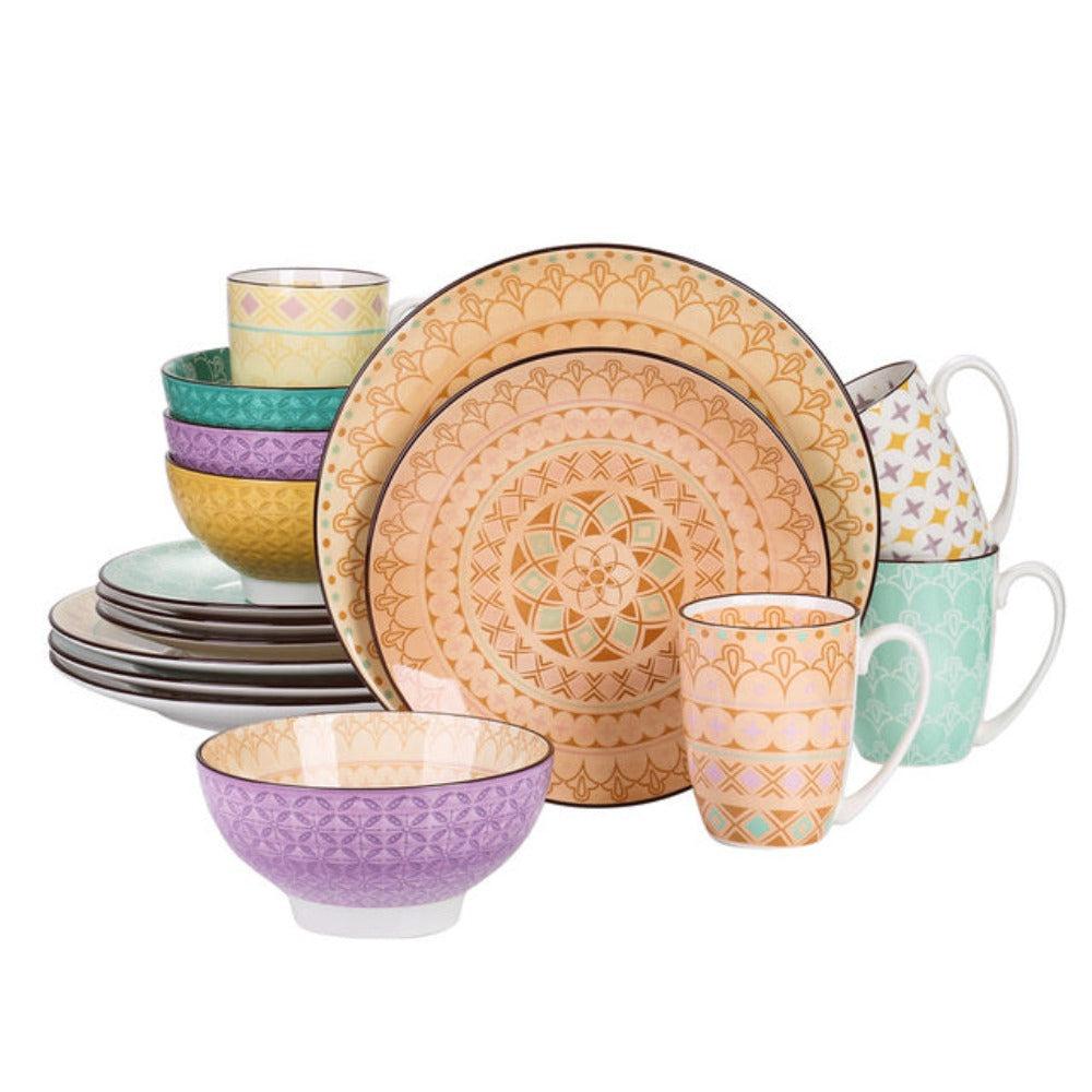 Lixra Multicolor Ornate Appealing Dinnerware Set