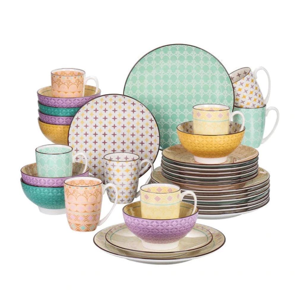 Lixra Multicolor Ornate Appealing Dinnerware Set
