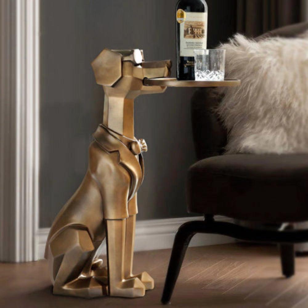 Lixra Nordic Luxury Dog Statue Side Table