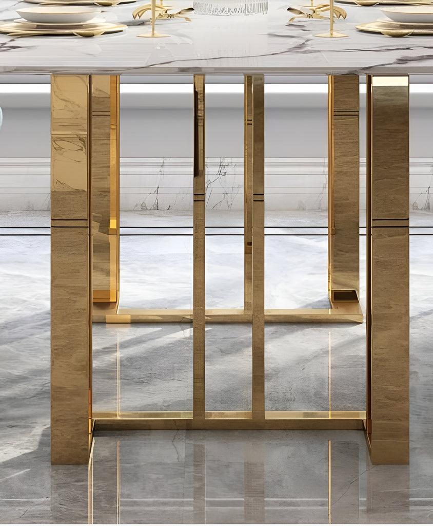 Lixra Nordic Metallic Marble Dining Table