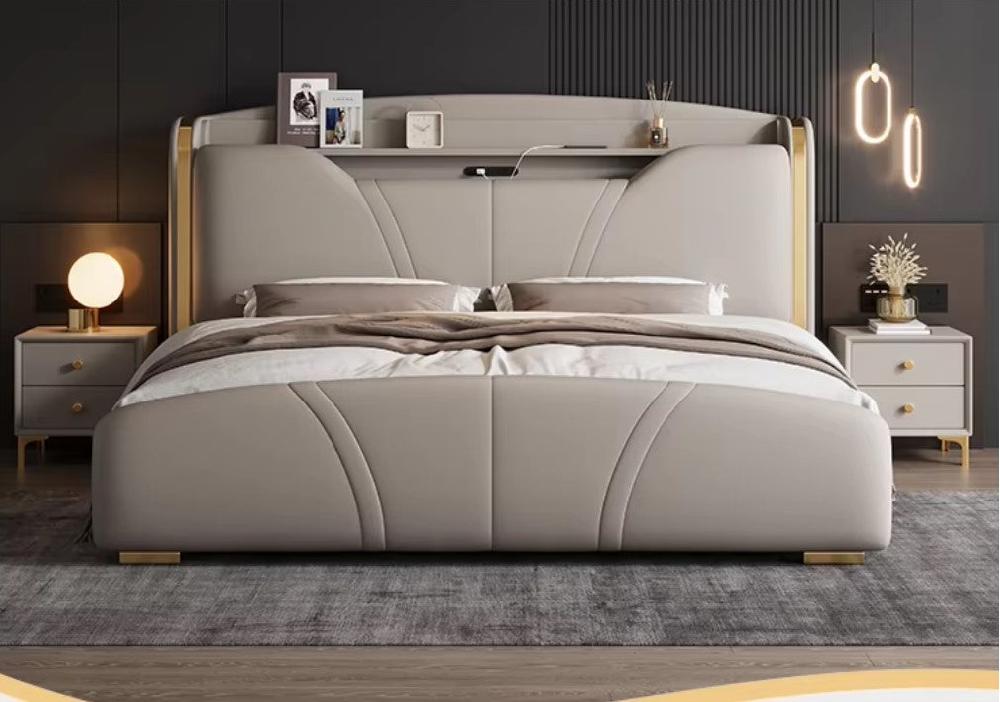 lixra Nordic Style Gorgeous Leather Bed