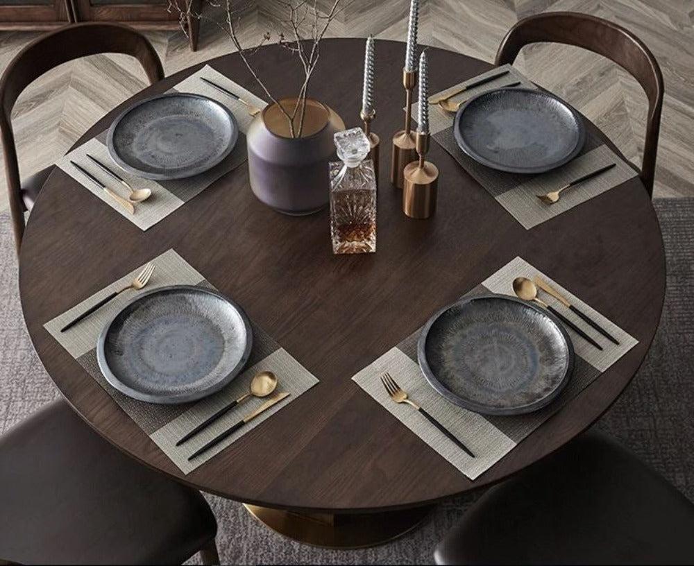 Lixra Nordic Wooden Round Dining Table Set