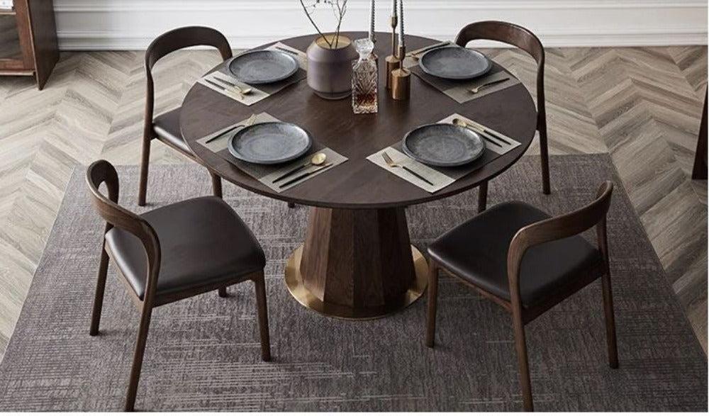 lixra Nordic Wooden Round Dining Table Set