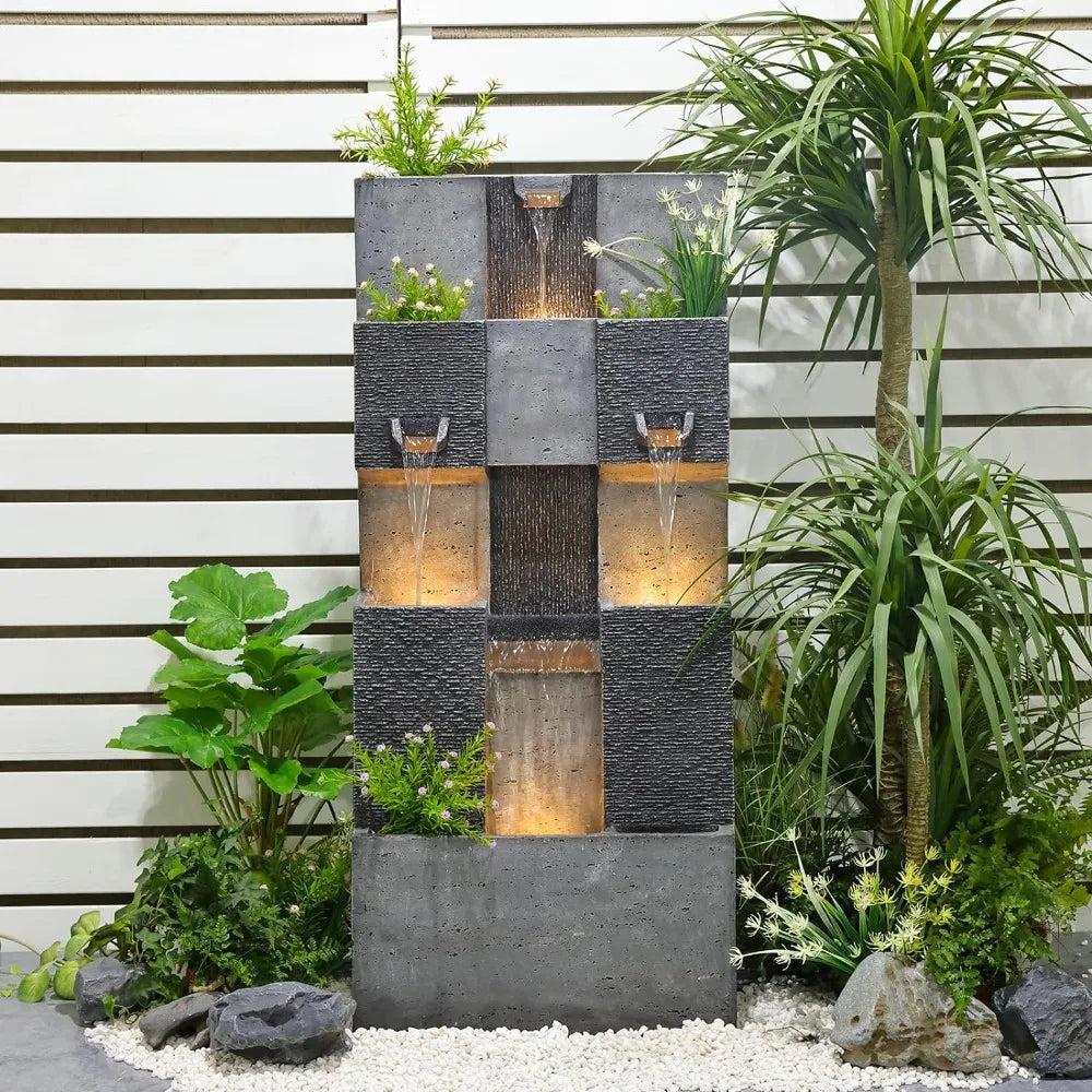 Lixra Outdoor Water Fountain With LED Lights