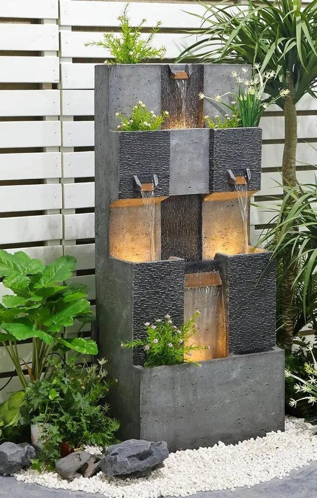 Lixra Outdoor Water Fountain With LED Lights