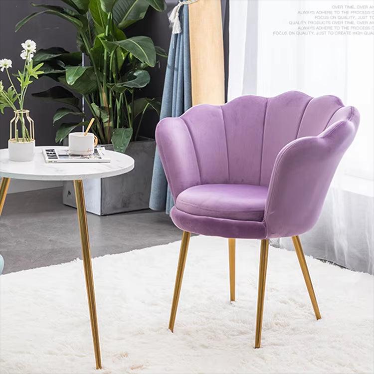 lixra Petal Designed Velvet Fabric Accent Chair