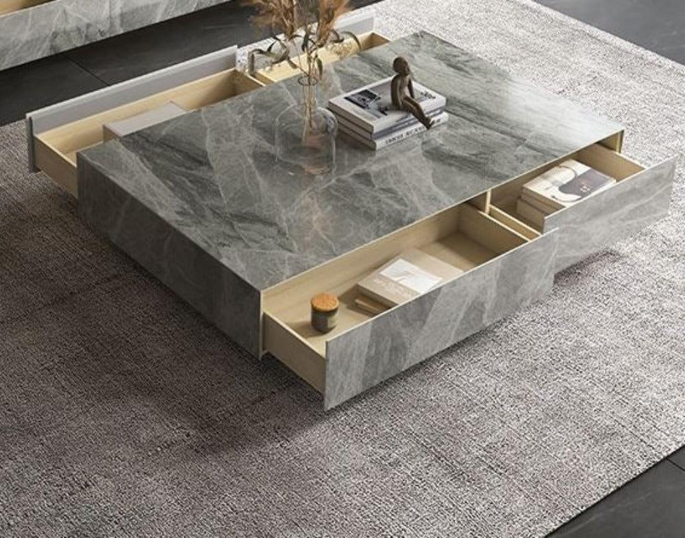 Lixra Polished Wooden Coffee Table For Living Room