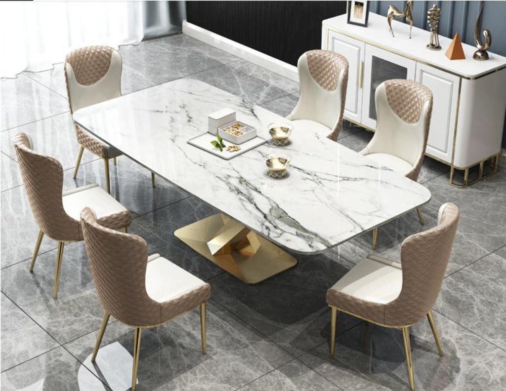 Lixra Post Modern Marble Dining Table Set