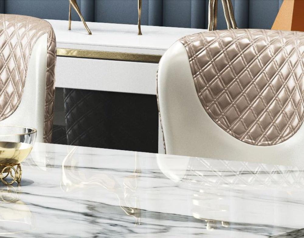 Lixra Post Modern Marble Dining Table Set