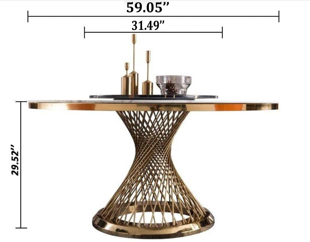 Lixra Post Modern Marble Dining Table Set