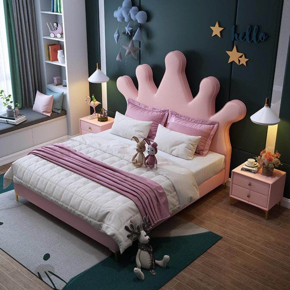 Lixra Princess Crown Fabric Children's Bed