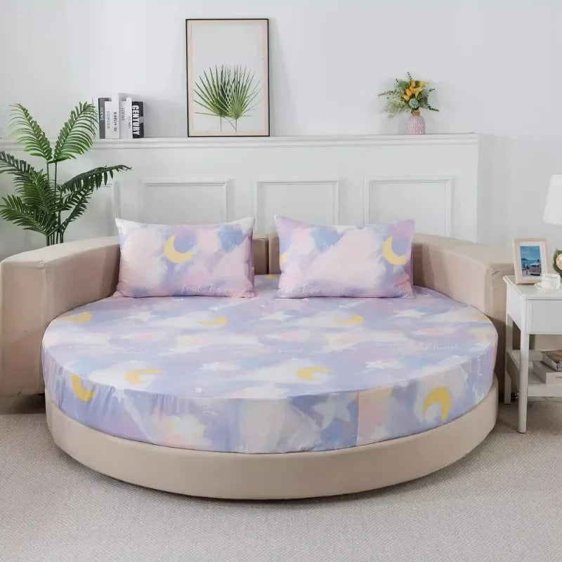 Lixra Printed Design Cotton Round Bedsheet
