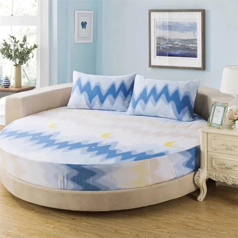 Lixra Printed Design Cotton Round Bedsheet