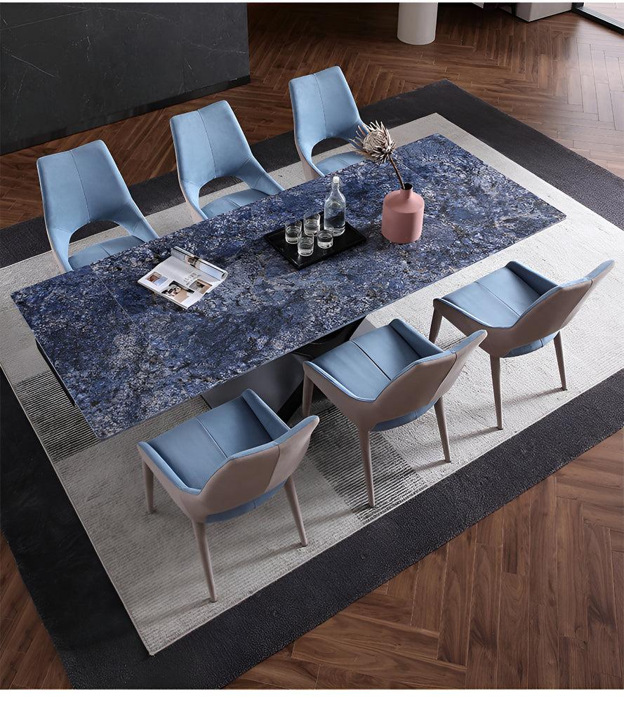 lixra Printed Marble Extendable Dining Table Set