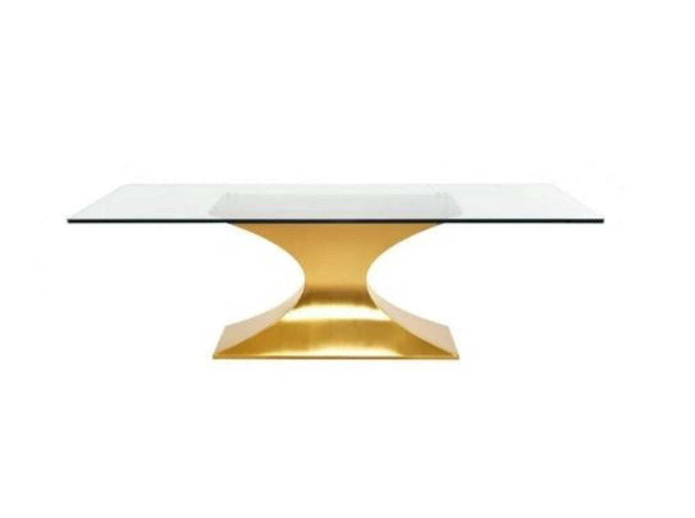 lixra Quality Glass Top Dining Table
