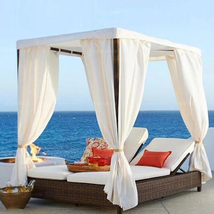 Lixra Rattan Fabric Rectangular Wide Outdoor Sofa