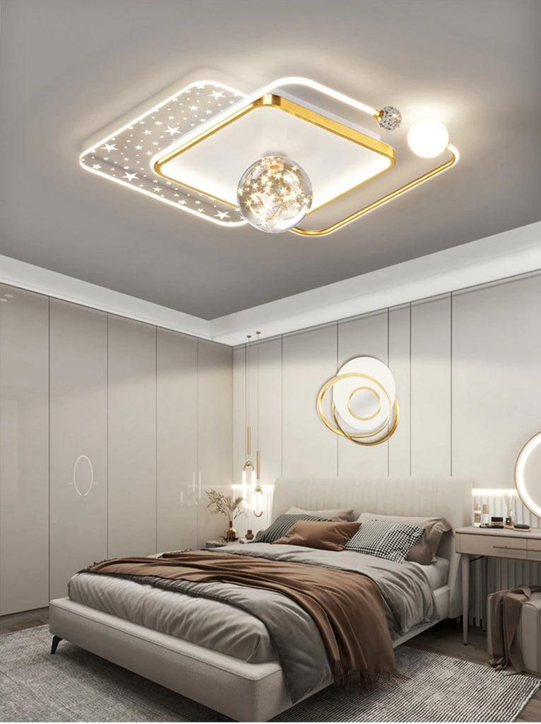 Lixra Rectangular Dazzling Crystals Flush Mount