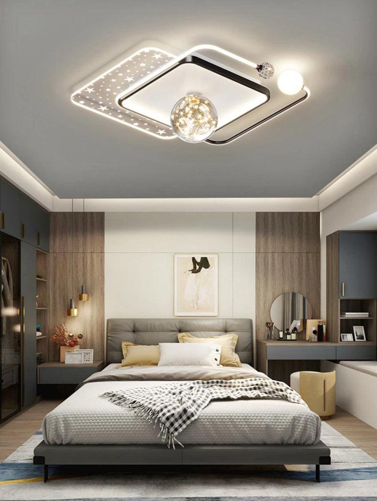 lixra Rectangular Dazzling Crystals Flush Mount