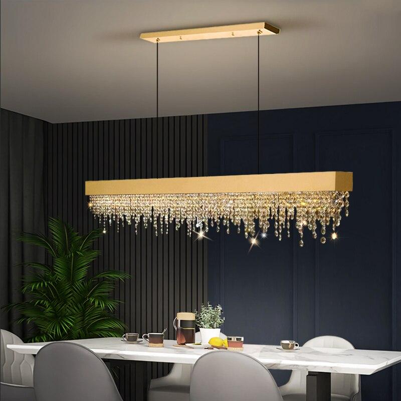 Lixra Rectangular Luxurious Crystal Pendant Light