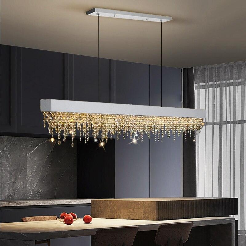 Lixra Rectangular Luxurious Crystal Pendant Light