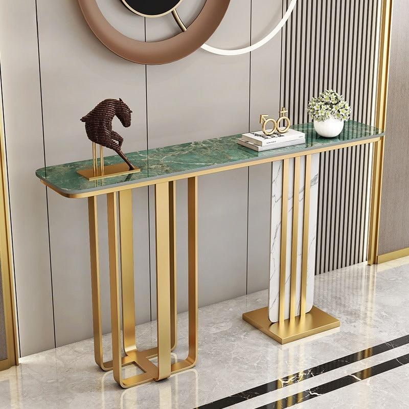 Lixra Rectangular Marble Top Accent Table