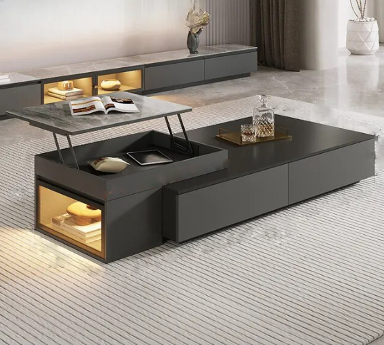 Lixra Rectangular Modern Coffee Table With LED