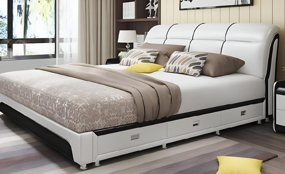 Lixra Rectangular Modern Leather Bed
