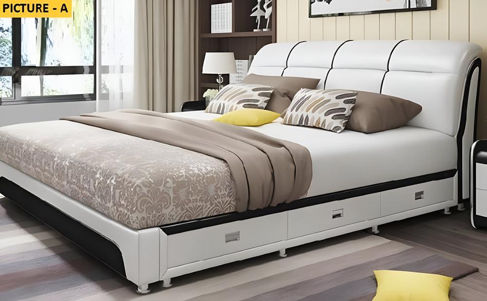 Lixra Rectangular Modern Leather Bed