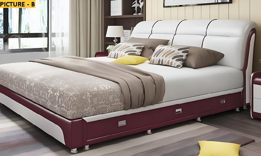 Lixra Rectangular Modern Leather Bed