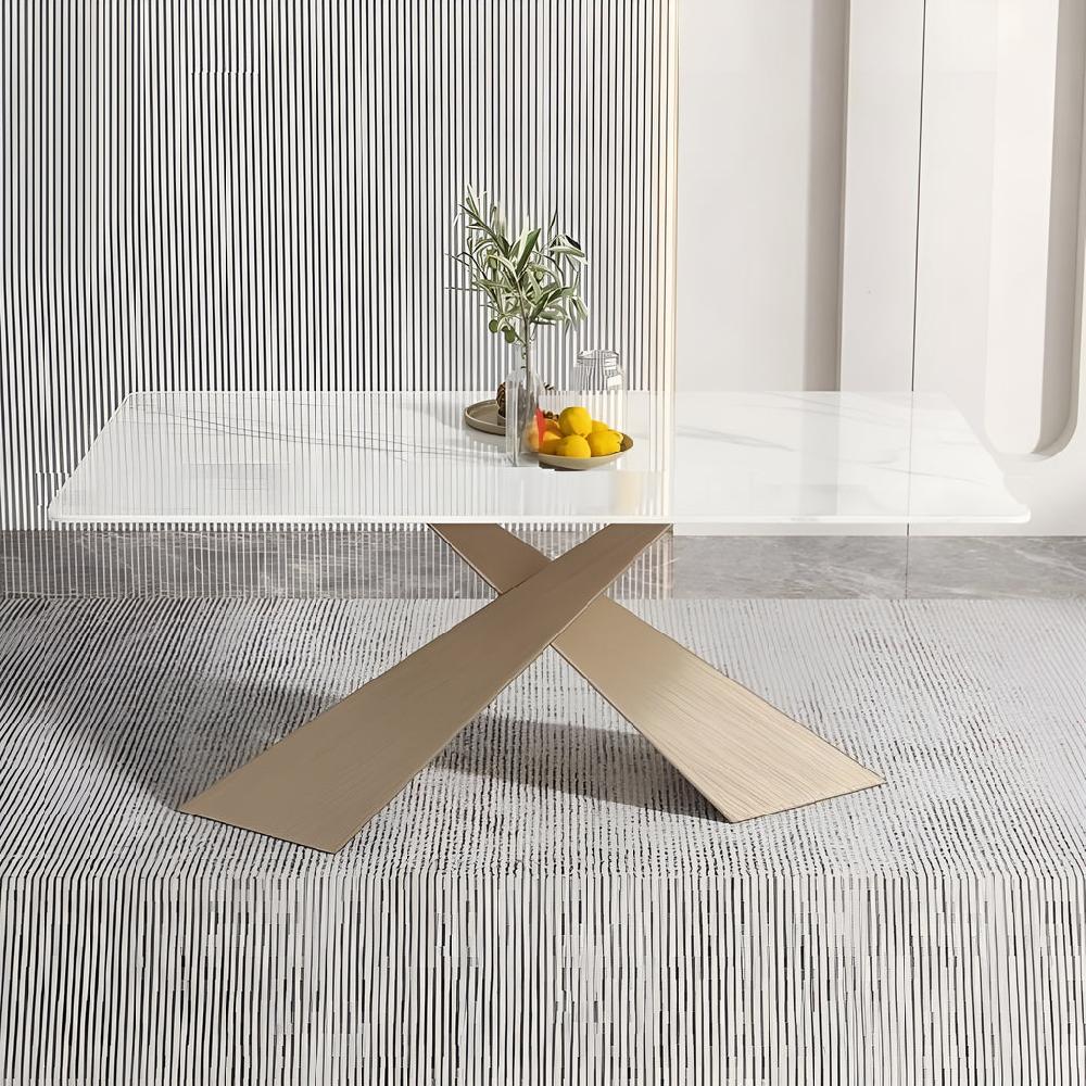 Lixra Rectangular Shaped Marble Dining Table