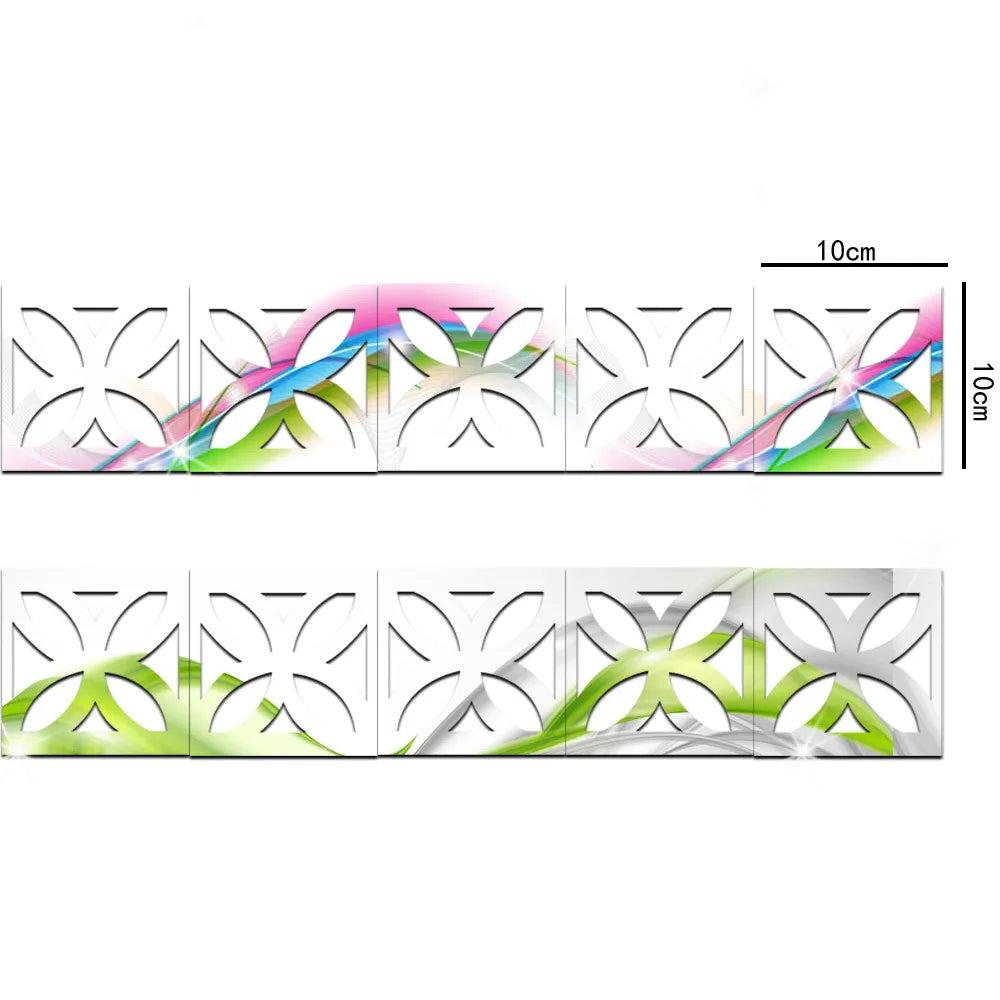 Lixra Reflective Acrylic Tiles Wall Stickers