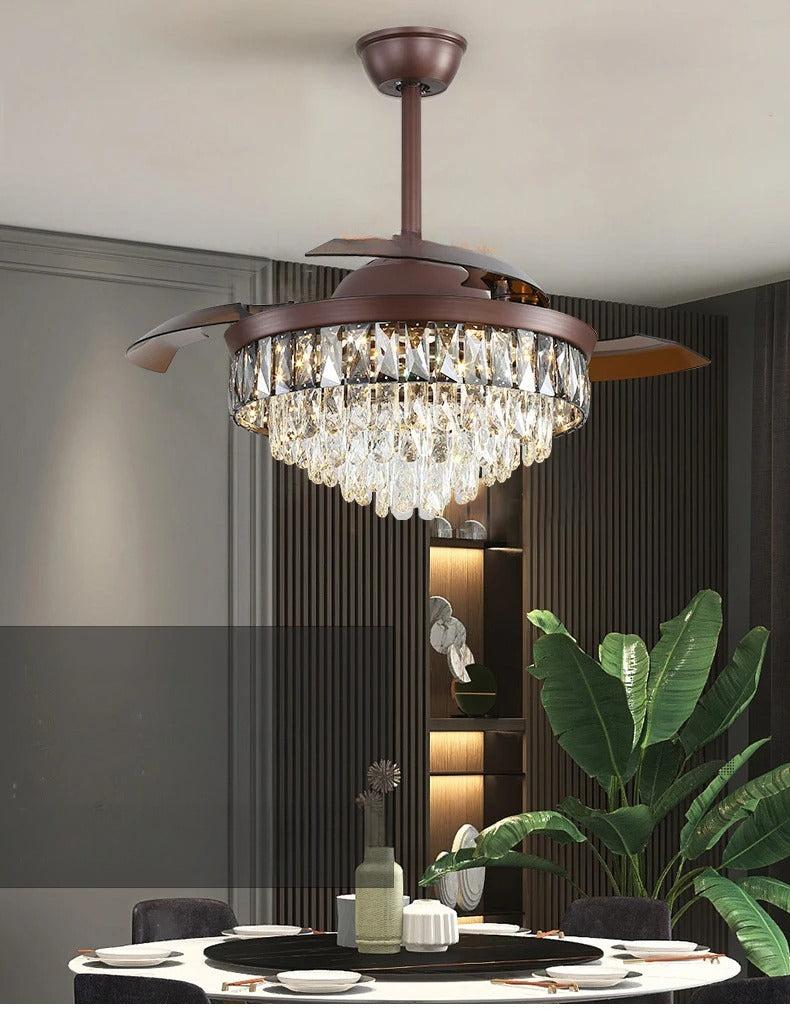 lixra Remote Controlled Crystal LED Ceiling-Fan