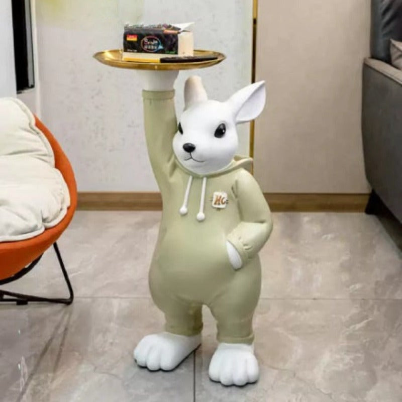 Lixra Resin Rabbit Statue Decorative Side Stand
