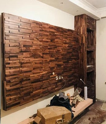 Lixra Retro Style Wood Mosaic 3D-Wall Tiles
