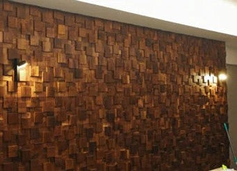 Lixra Retro Style Wood Mosaic 3D-Wall Tiles