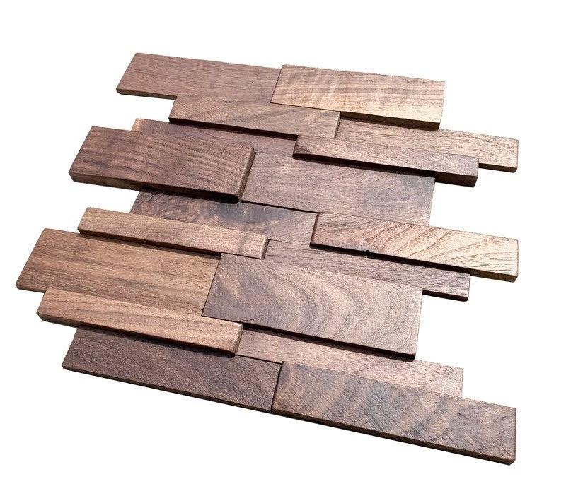 lixra Retro Style Wood Mosaic 3D-Wall Tiles