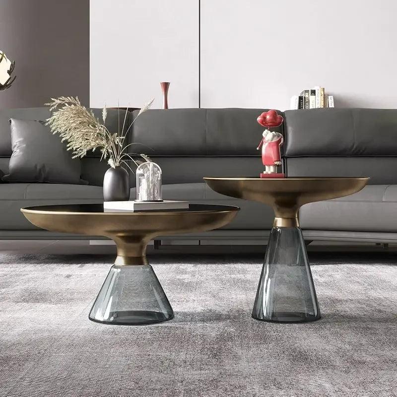 Lixra Round Coffee Table With 1-Side Table