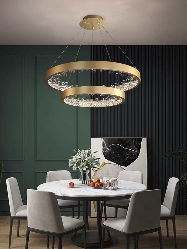 Lixra Round Dazzling Crystal Pendant Light