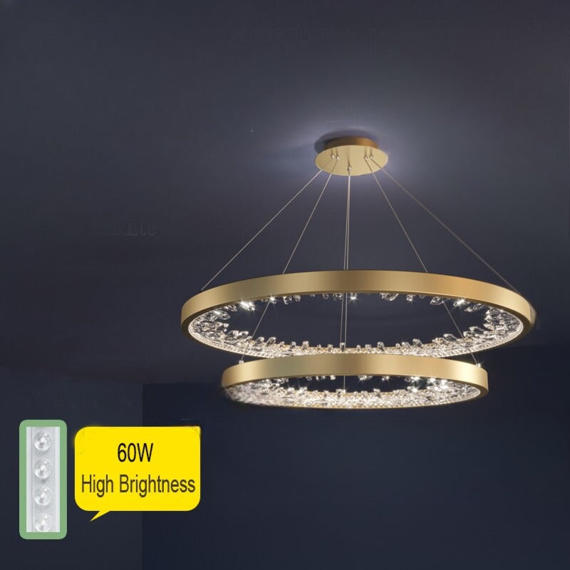 Lixra Round Dazzling Crystal Pendant Light