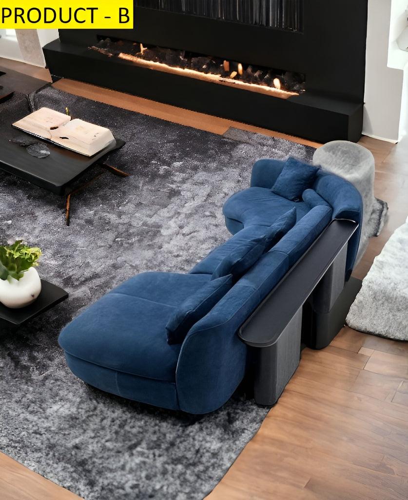 Lixra Round Fabric Sofa Set With Chaise