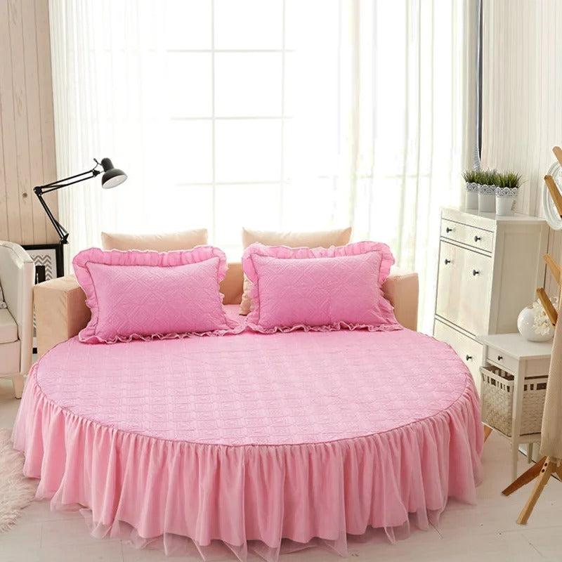 lixra Round Fitted Cotton Bedsheet Skirt