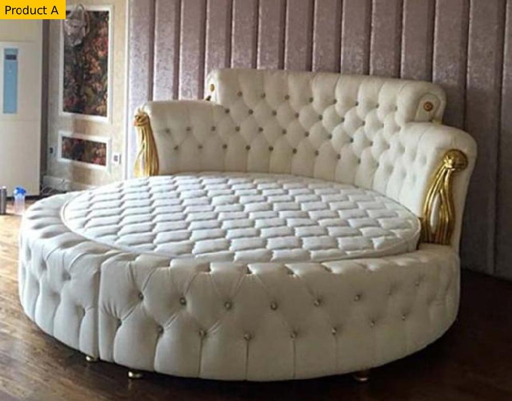 Lixra Round Luxurious Modern Leather Bed