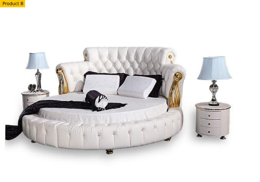Lixra Round Luxurious Modern Leather Bed