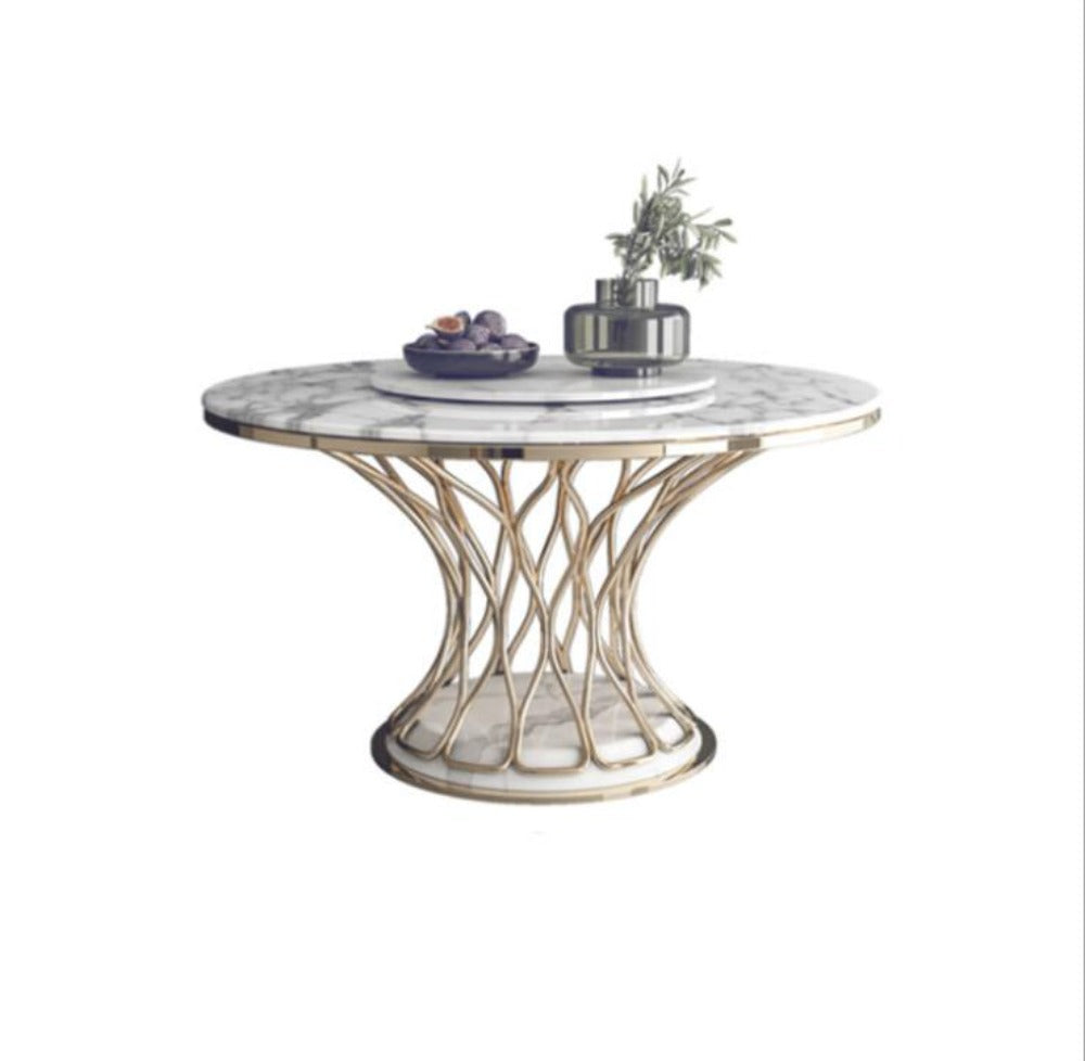 Lixra Round Marble Dining Table Set