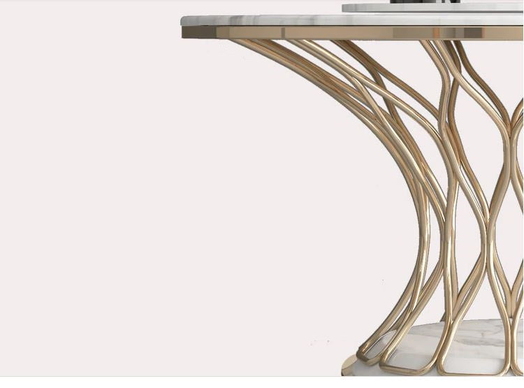 Lixra Round Marble Dining Table Set