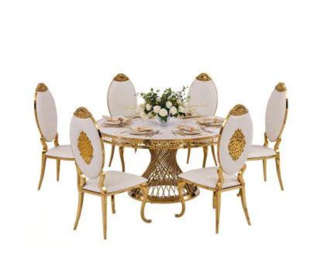 Lixra Round Shaped Antique Dining Table Set