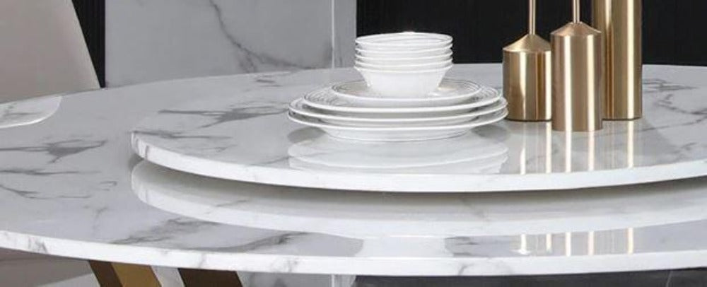 Lixra Round Shaped Marble Dining Table