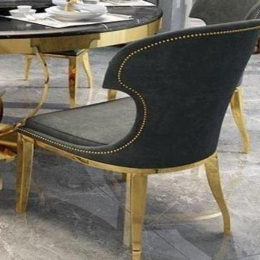 Lixra Round Shaped Marble-Top Dining Table-Set